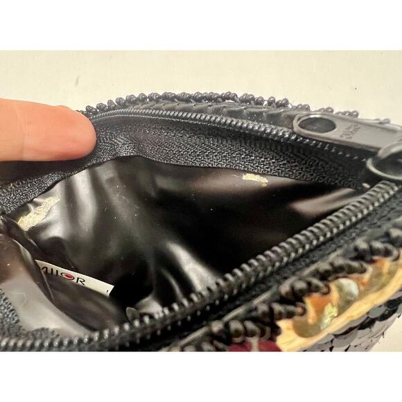 VTG Shoulder Bag Purse Coin MILOR 90s Gold Bronze Silver Sequins NWOT 2 Pc Set - Picture 2 of 6